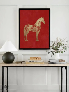 Horse Art Print Animal Poster 2026 Year of the Horse Decor Modern Lunar New Year Chinese Zodiac Large Wall Art Canvas