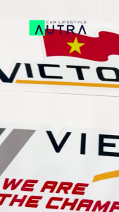 Tem dán cửa ô tô - Tem lá cờ Việt Nam VICTORY_2 - Dán nhiều vị trí