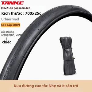 Lốp Xe Đạp Đường Trường TANKE 700X28C/700X25C 60TPI Màu Đen Viền Vàng Chống Thủng Gấp Gọn Được Dành Cho Xe Đạp Địa Hình - JILUER