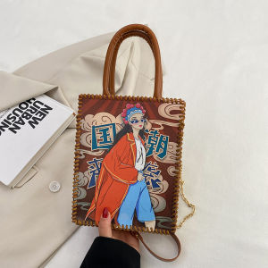 Túi Tote in Thêu Thủ Công DIY Vật Liệu Quà Tặng Dệt Tay Phong Cách Trung Hoa Túi Xách Đeo Vai Đơn Đeo Chéo Túi Tote Mùa Hè