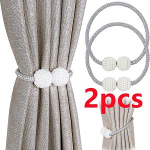 2/4PCS Pearl Magnetic Curtain Clip Curtain Holders Tie Back Buckle Clips Hanging Ball Buckle Tie Back Curtain Decor Accessories