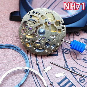 NH71 Hollow Automatic Watch Movement 21600 BPH 24 Jewels High Accuracy Wristwatches Replacements Watch Wrist For Men