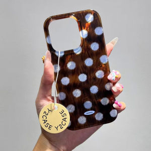 Korean Brown Circular Dots Phone Case For Samsung Galaxy A55 A16 A07 A17 A26 A36 A56 A25 A35 A14 A34 A54 A15 A13 A32 A12 Cover