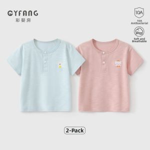 CAIYINGFANG | Breathable Lightweight Bamboo Cotton T-Shirt for Children