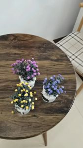 Numerous flowers Artificial flocking starry bonsai with white milk bottles
