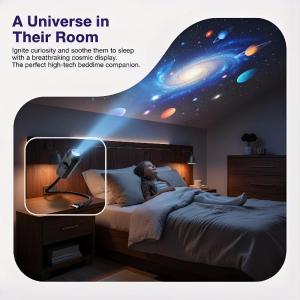 Moon Earth Starry Sky Projection Night Light USB Remote Controlled Ceiling Lamp for Kids Bedroom Romantic Home Atmosphere