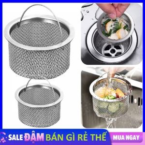 Lưới Lọc Rác Bồn Rửa Chén Thông Minh Có Quai Bằng Thép Không Gỉ - Dụng Cụ Lọc Rác Bồn Rửa Chén Tiện Lợi - Nắp Lọc Rác Bồn Rửa Chén Bằng inox Tiện Dụng Cho Nhà Bếp/ Phòng Tắm - Giỏ Lọc Rác - Rổ Lưới Lọc