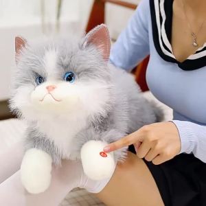 GUAIBUDIAN | Mèo Bông Đồ Chơi Trẻ Em Dễ Thương Thực Tế Có Mùi Thơm và Phát Ra Âm Thanh Giúp Ru Ngủ