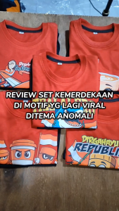 Baju Kaos Setelan Anak Hari Kemerdekaan Indonesia 17 Agustus 1945 Usia 1 - 10 Tahun - Hypelane Kids