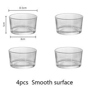 YWDL 4pcs Clear Glass Mini Bowls Set Kitchen Desserts Bowl Home Dips Sauces Pudding Fruit Charcuterie Boards Bowls For Meal Prep