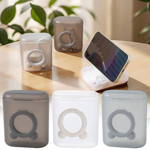 YESPERY Data Cable Storage Box with Phone Stand Dustproof With Cover Mobile Phone Charger Box Transparent Cable Wire Container