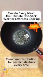 <𝙇𝙖𝙯𝙎𝙜𝙈𝙖𝙡𝙡> 30/32 Non-stick pan Compatible with gas & induction Kitchen Wok with Cover