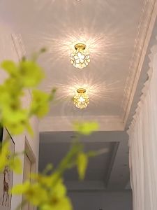 Ceiling Light Crystal Petals Chandelier Modern Design Gold Light Lustre Luxury Hanging Lamps for Aisle Balcony Home Bedroom Living Dining Room Kitchen Decoration Lighting