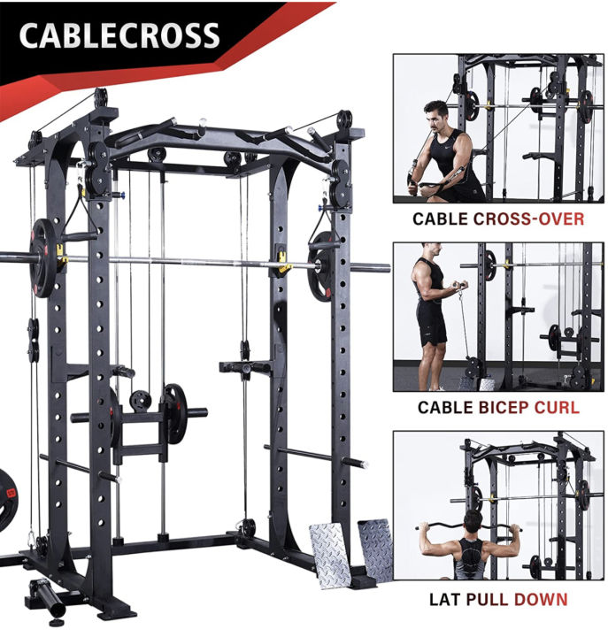 Cable Cross Commercial Power Cage with LAT PullDown Pulley System, 360