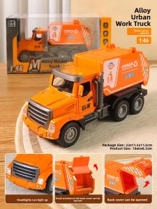 LALAPLAY | Alloy Engineering Vehicle Fire Ladder Garbage Sanitation City Car Toy Inertial Simulation Crane Excavator Model