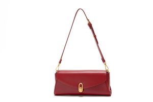 Red Wedding Bride Simple Retro Underarm Single Shoulder French Bread Bag 2024 New Crossbody Handbag Fashion Trend Soft Handle