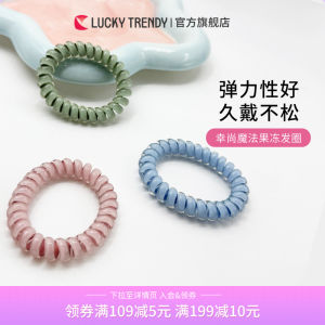LUCKY TRENDY Dây Buộc Tóc Đàn Hồi Cao Cho Nữ Dây Buộc Tóc Đơn Giản Thanh Lịch Dùng Để Buộc Tóc Dây Buộc Tóc Bằng Sợi Điện Thoại