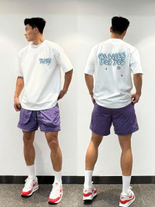 Summer Streetwear Loose Fit Cotton T-Shirt Short Sleeve Mens American Hip Hop West Coast Casual Top Print Creative Fun