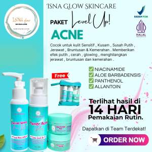 Isna Glow Skincare Paket Level Up Mencerahkan Wajah 6x Lebih Cepat dalam 14 Hari