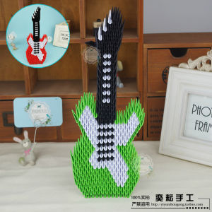 Gift DIY Origami Guitar Material Kit Handmade Creative Triangular Plug 3D Folding Paper Competition Student Homework Parent-Child Activity