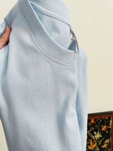 Light Blue Pure Cotton T-Shirt: Women's Summer Casual Loose Fit