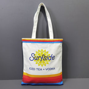 Large Capacity Canvas Shopping Bag Eco-friendly Handbag Single Shoulder Bag Vegetable Buying Bag Rectangular Soft Handbag for Daily Use