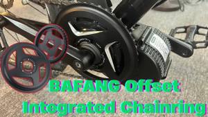 36T & 42T Offset Chainring for Bafang BBS Series Mid-Drive Motor Kit Integrated Chainwheel with Guard for Ebike Conversion Kit