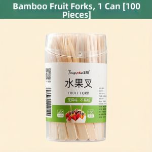 TAFUMAN | Food-Grade Disposable Bamboo Fruit Fork 100 Pieces