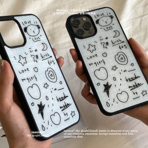 Original Cute Doggies Love You Transparent Acrylic Full Cover Soft Shell for Apple iPhone 17 pro Max Ins Style Mobile Phone Case