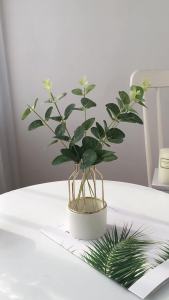 5/10Pcs Artificial Plants Silk Eucalyptus Leaf Wedding Bridal Accessories Clearance Home Room Table Decora Festival Wreath Gifts