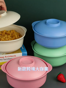 Instant Noodle Bowls with Lids Soup Hot Rice Bowls Japanese Style Students Food Container Healthy Kitchen Bowl Tableware App