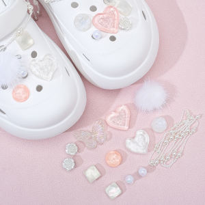 Crocs Accessories Hole Shoe Flower Buckle Fairy Style Colorful Butterfly Gem Cat Eye Rhinestone Diy Decoration Shoe Accessories