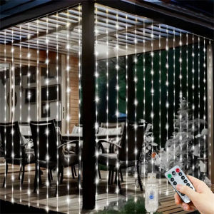 USB Powered Fairy LED Curtain String Lights 8 Modes Outdoor Courtyard Wedding Party Garden Garland Lamp Ramadan Home Decoration