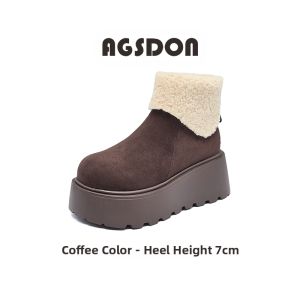 Agsdon | Winter Fur Lined Thick Sole Snow Boots Women