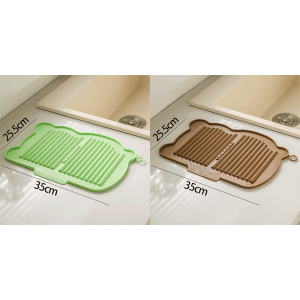 แผ่นรองซับน้ำยางซิลิโคนกันลื่นสำหรับครัว ชั้นวางจาน ชั้นวางของในครัว เครื่องมือจัดระเบียบในครัว เครื่องมือจัดการของใช้ในครัว