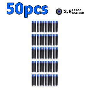 50/100pcs Fountain Pen Ink Cartridges Set - Black Blue Red 2.6/3.4mm High Quality Refill for Smooth Writing Bore Diameter
