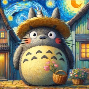 5D DIY Full Round/Vuông Bộ Tranh Kim Cương Anime Totoro Phim Hoạt Hình Nghệ Thuật Khảm Trang Trí Nhà Cửa Không Cần Khung