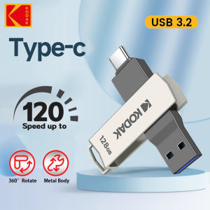 Kodak | Kodak Type C Pendrive USB 3.2 Metal USB Flash Drive 128GB 64GB 32GB 256GB HDD 2 in 1 U-disk for Keys Smartphone Laptop Desktop