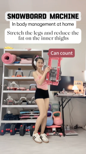 Ski Machine Fitness Equipment Leg Muscle Exercise Equipment Inner Thigh Exerciser Folded Silent Portable Practical Home Equipment with 2 Push up Stands