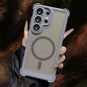 For Magsafe Magnetic Wireless Charging Phone Case For Samsung Galaxy S26 S25 S24 26 Ultra Plus Translucent Armor Anti-fall Cover