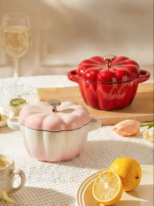 MODERN SWEETHOME | Mini Enameled Cast Iron Steamer & Casserole One-Person Use