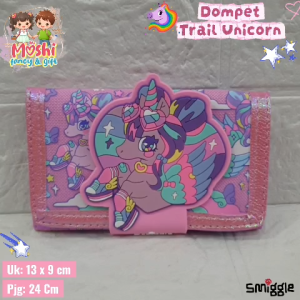 Dompet Anak Lipat Motif Trail Unicorn / Dompet Anak Perempuan / Wallets Characters Unicorn Girl