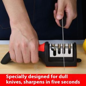 Sharpener household multifunctional three-stage sharpening stone quick ceramic sharpening tool sharpening artifact