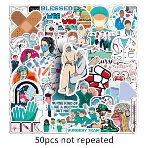 Cute Doctor Cartoon Stickers Waterproof Hospital Nurse Decorations for Fridge Glass Window Wall Guka Stickers Pack of 100