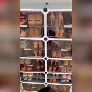 【Big Size】Shoe Box Storage Multifunctional Dustproof Hard Plastic Foldable Stackable Transparent Shoe Rack Organizer