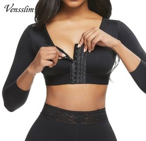 Vensslim Women Arm Shaper Post Surgery Push Up Bra Tops Compression Slim Arm Front Closure Control Seamless Waist Trainer Corset