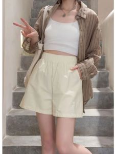 Quần Short Thể Thao Thường Ngày Mùa Hè Cho Nữ Quần Ống Rộng Cạp Cao Phong Cách Hàn Quốc Quần A-line Mỏng Cho Học Sinh
