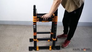 4.1M Double Sided Telescopic Ladder Extendable Foldable Portable Multifunction Multipurpose Tangga Lipat Heavy Duty