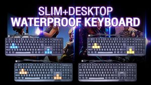 OKER คีย์บอร์ด Full-size สำหรับคอมพิวเตอร์ตั้งโต๊ะ แล็ปท๊อป OKER WATERPROOF KEYBOARD KB-318