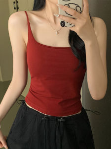 สลิมฟิต สีบริสุทธิ์ ฤดูร้อน เสื้อกั๊ก ผู้หญิง ใส่ตัวใน ไม่มีสาย เปลือยหลัง ดีไซน์ มีแผ่นรองหน้าอก เสื้อชั้นใน สําหรับการใช้งานประจําวัน